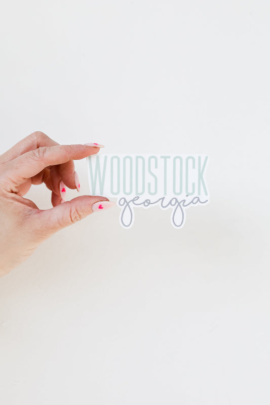 Woodstock Script Sticker