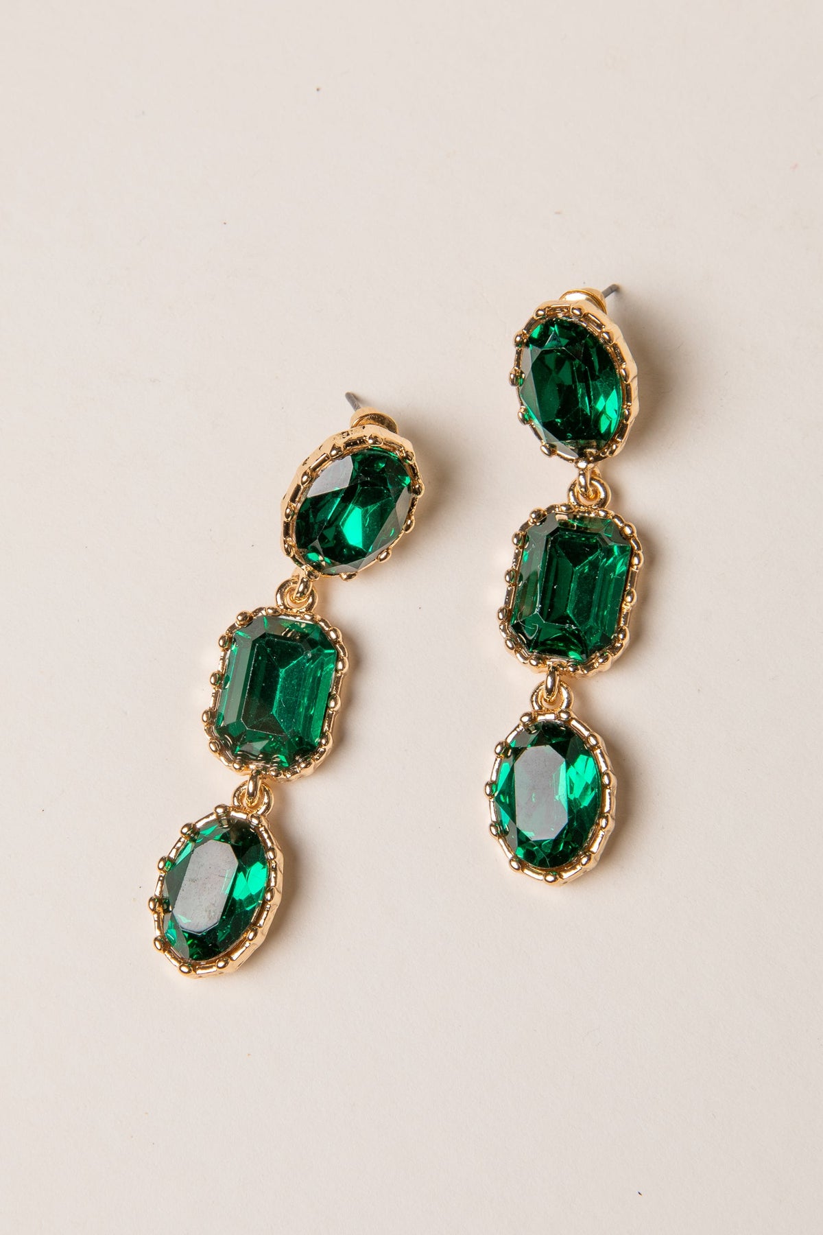 FINAL SALE - Sarah Green Gemstone Drop Earrings