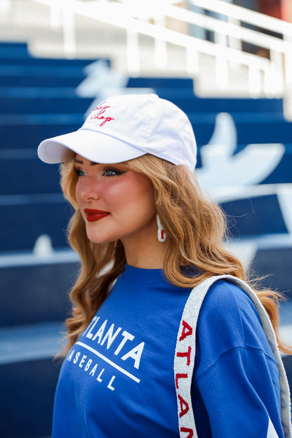 White Chop Chop Script Embroidered Hat