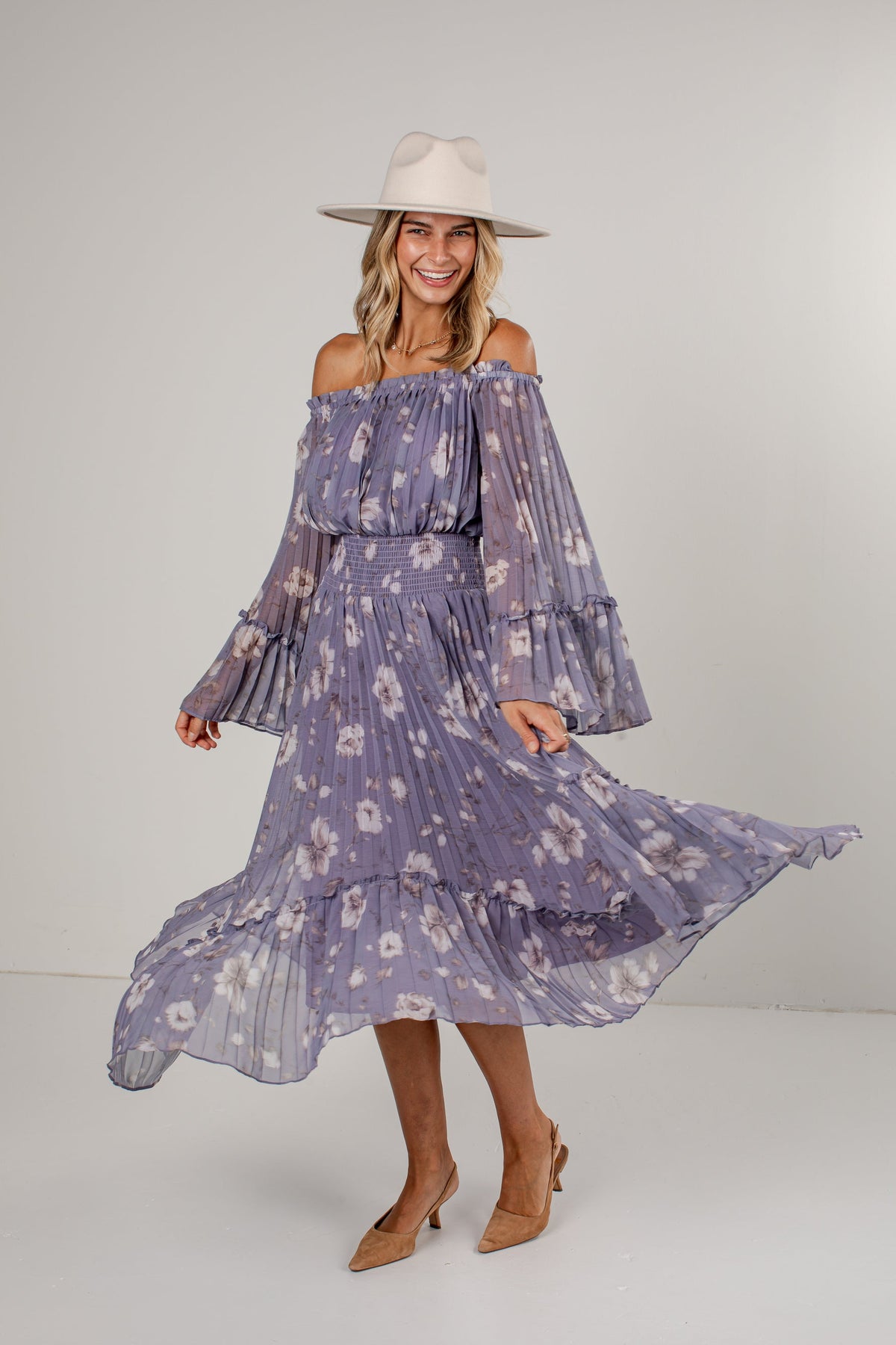 Wild Bouquet Lavender Floral Maxi Dress