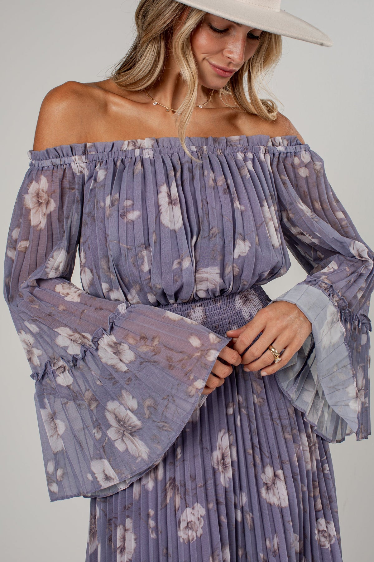 Wild Bouquet Lavender Floral Maxi Dress