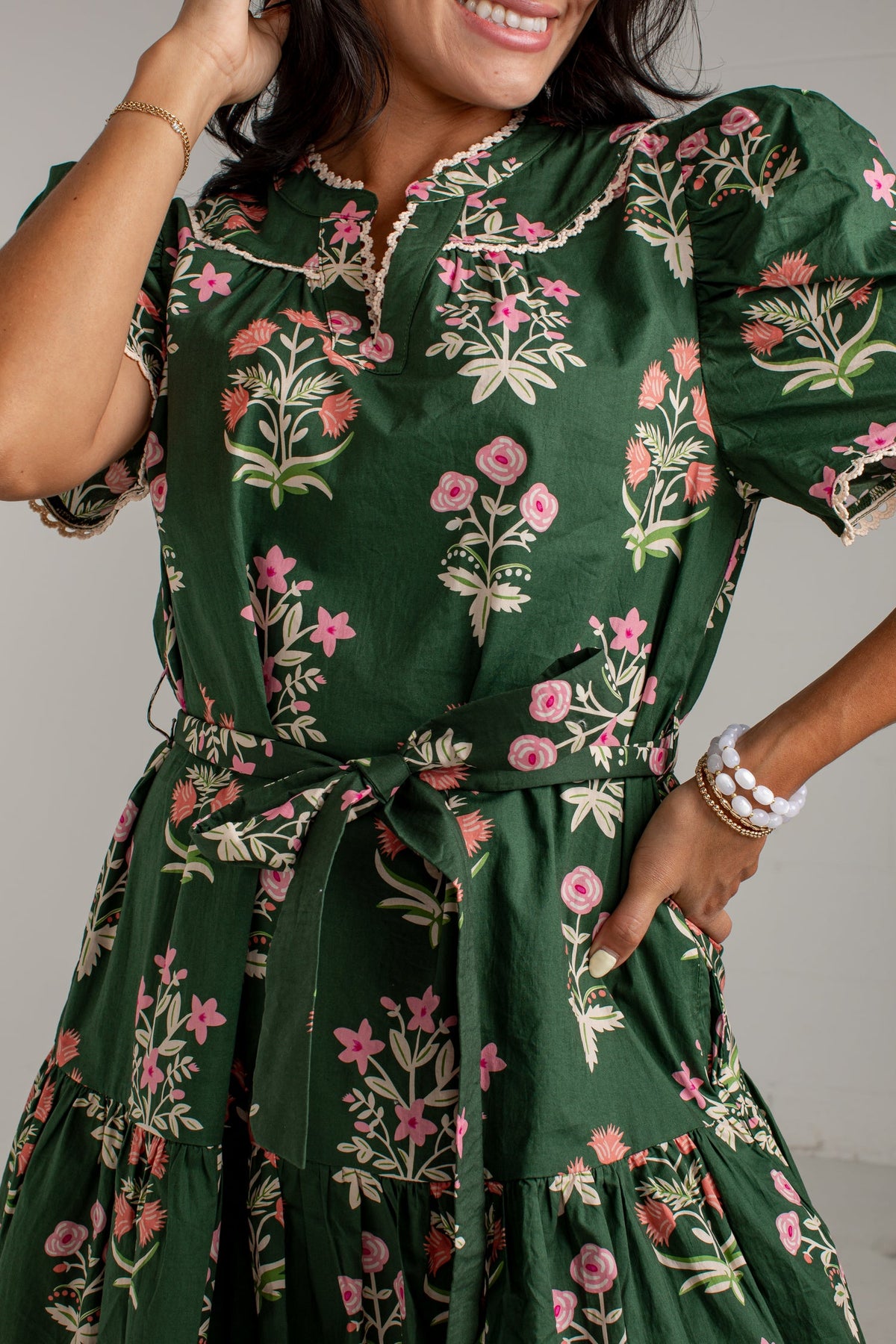 Wildflower Weekend Olive Floral Mini Dress