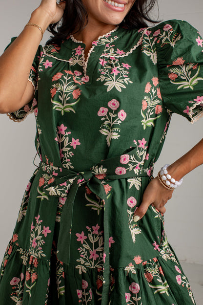 Wildflower Weekend Olive Floral Mini Dress