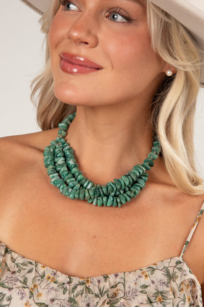 Ainsley Turquoise Stone Beaded Necklace