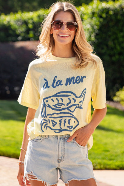 À La Mer Yellow Graphic Tee